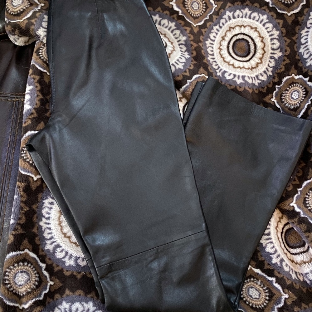 Moda international Black Leather Pants